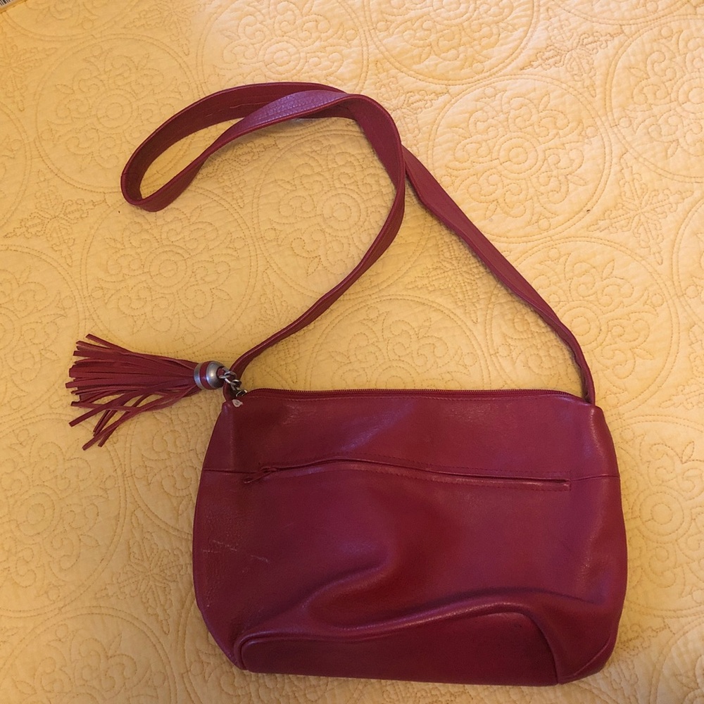 Tignanello Red Crossbody Bag with Tassel